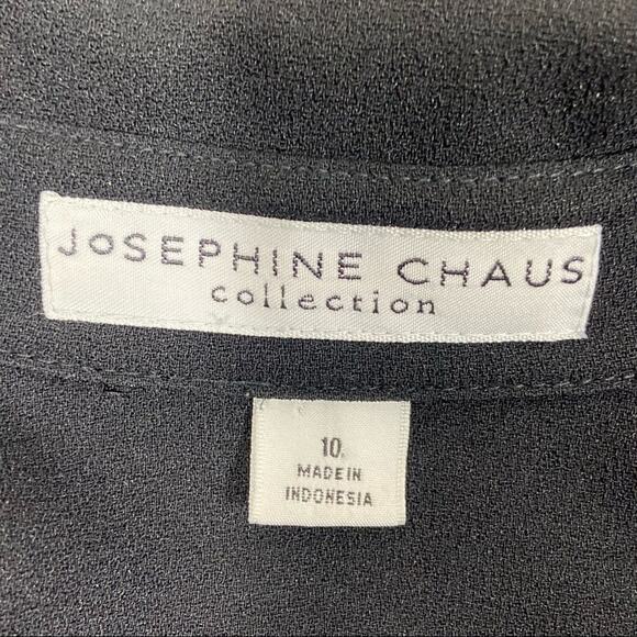 Vintage 90s Josephine Chaus Black Oversized 10 Longline Button Down Blouse - Picture 9 of 11